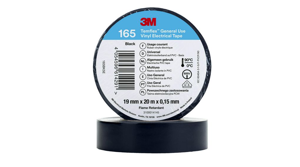 Ruban isolant 19mm x 20m Noir