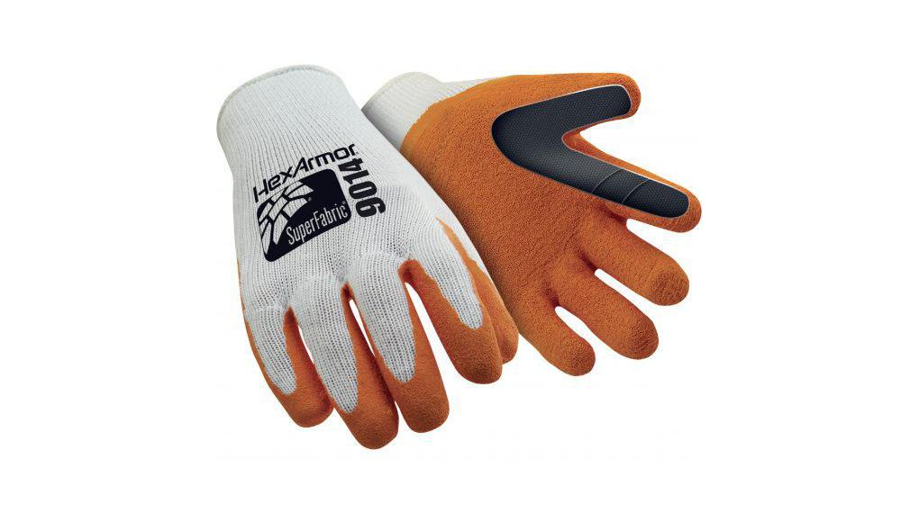 Hexarmor White Cotton Work Gloves, Size 9, Latex Coating
