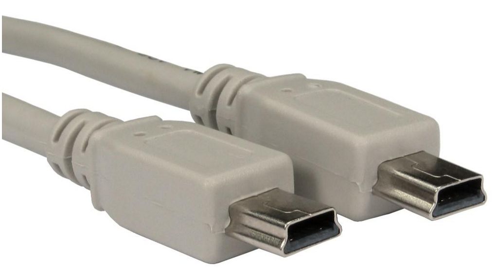 USB 2.0, Male Mini USB A to Male Mini USB A, 1m, 1m, USB 2.0, Beige