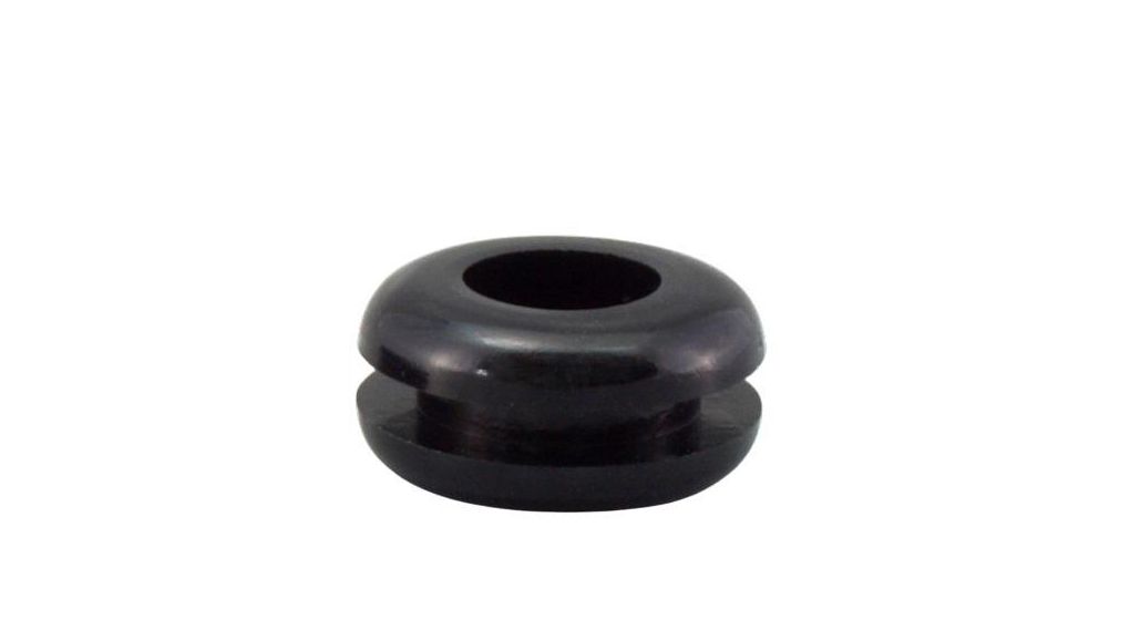 Black PVC 25.3mm Cable Grommet for Maximum of 18.9mm Cable Dia.
