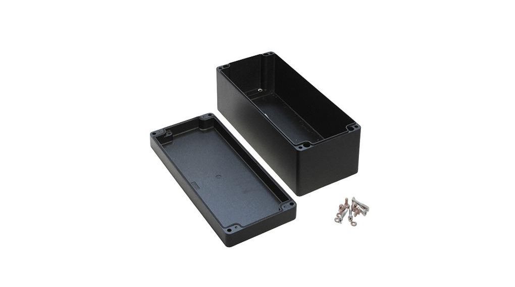 Hammond 1590Z Series Black Die Cast Aluminium Alloy Enclosure, IP68, Flanged, Black Lid, 360 x 160 x 90mm 160x90mm