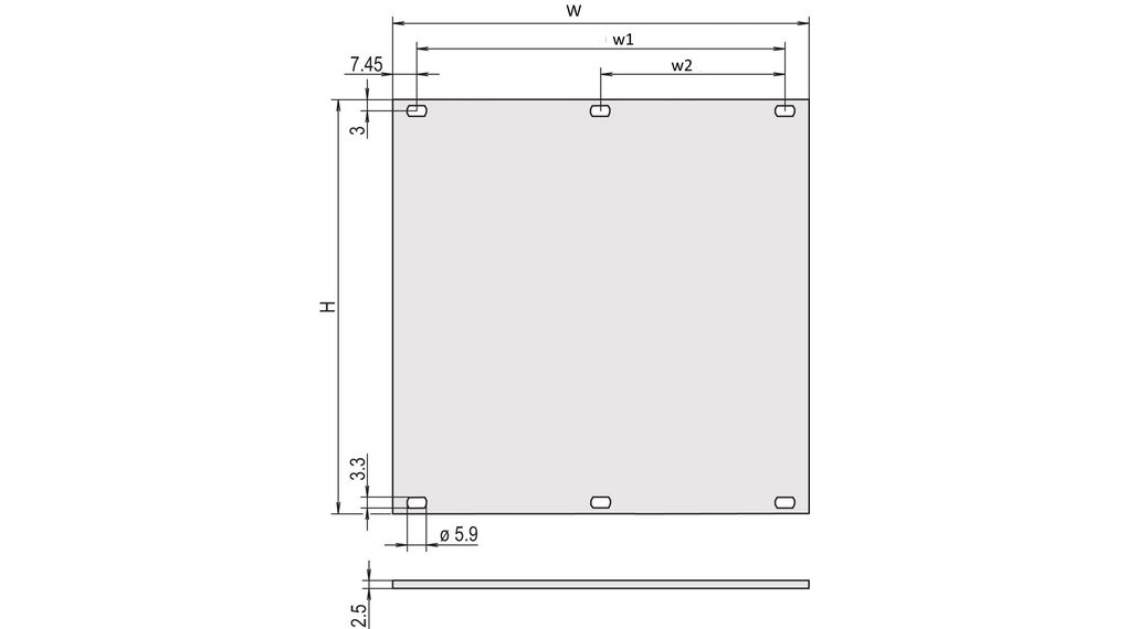 nVent SCHROFF Aluminum (Anodized) Aluminium Rack Panel, 6U, 84HP, Ventilated