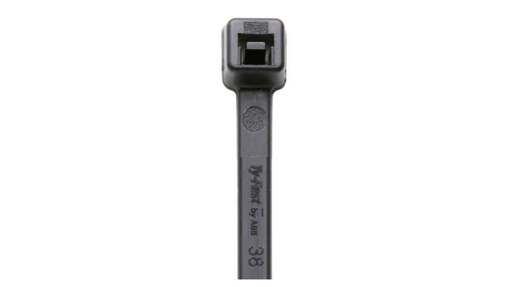 Thomas & Betts Cable Ties, 150mm x 2.5 mm, Black Nylon, Pk-100 150, 80N, Pack of 100 pieces
