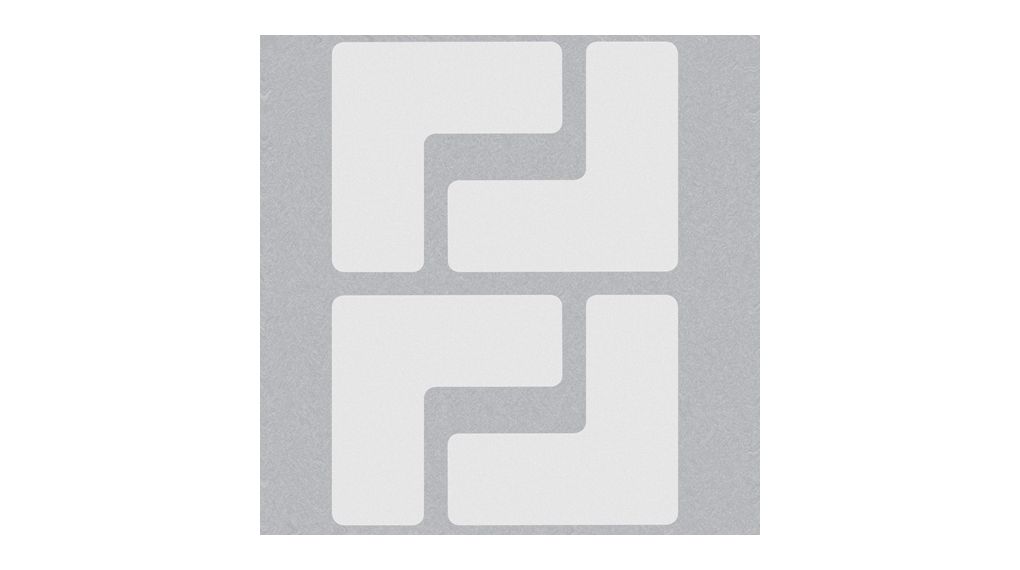 ToughStripe Floor Corner Marks, L-shaped, L, White, Polyester, Floor Marking, 20pcs