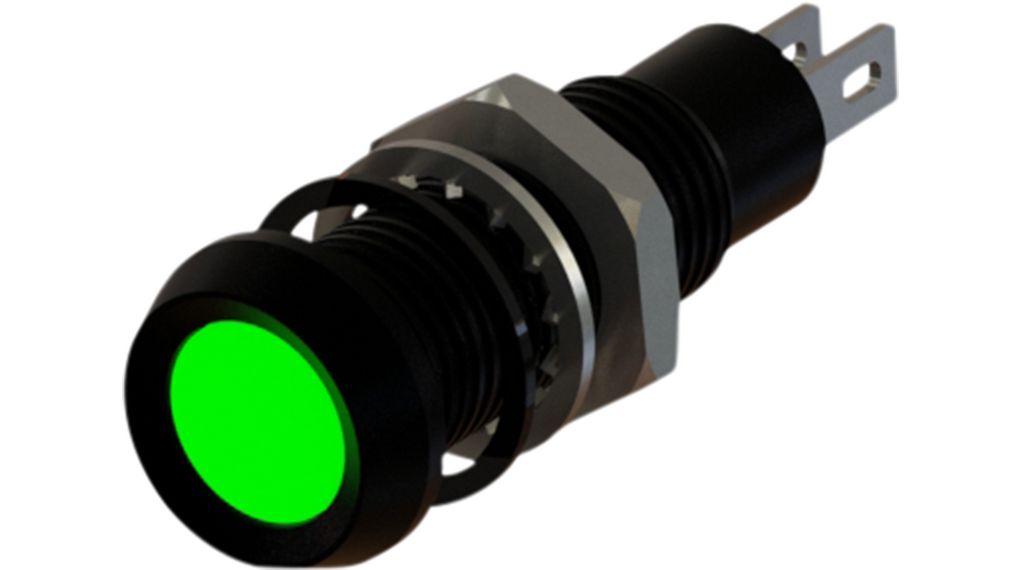 LED Indicator Green 8.1mm 6V 8mA