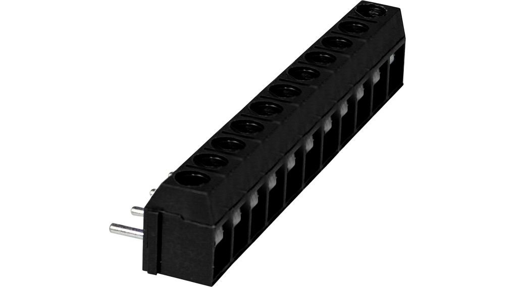 Wire-To-Board Terminal Block, THT, 5mm Pitch, Right Angle, Screw, Clamp, 11 Poles