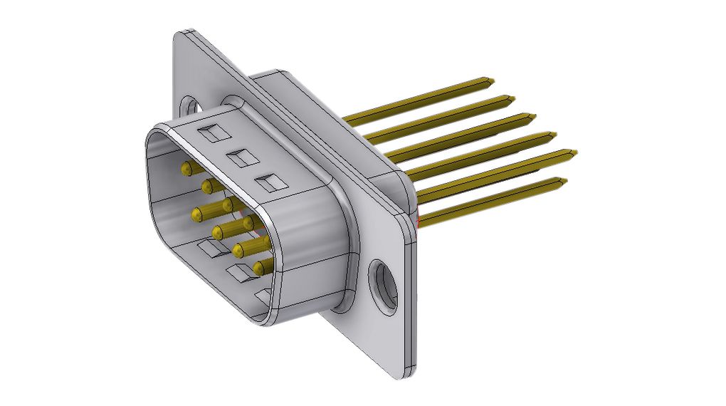 D-Sub Connector, Plug, DE-9, Wire Wrap