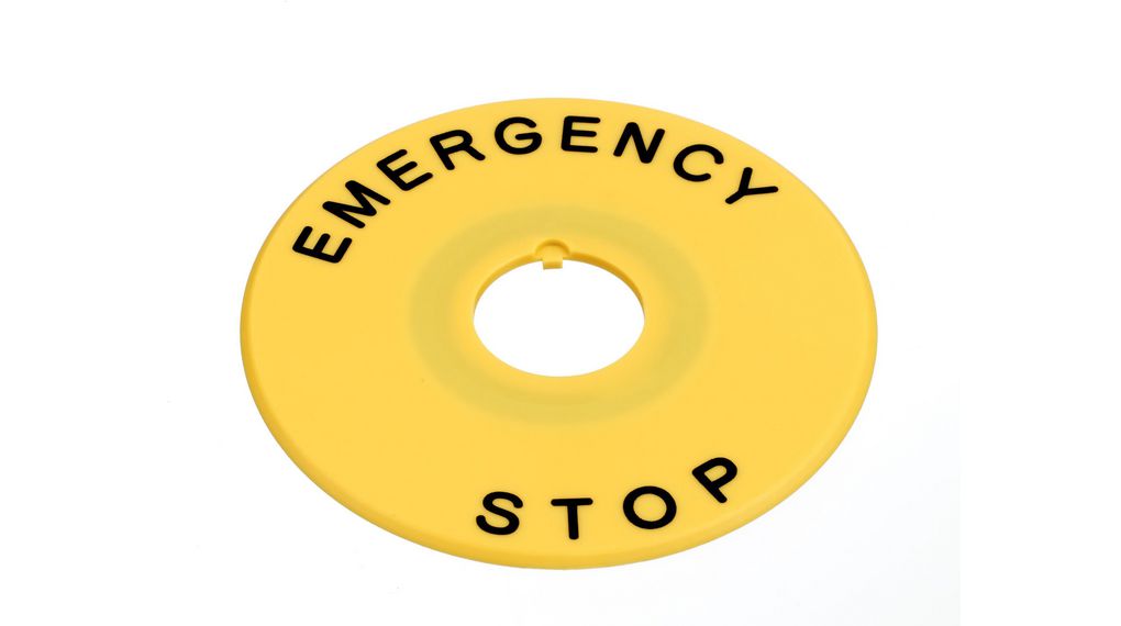 Névtábla 60mm Emergency Stop Kerek Sárga XA E-Series Switch