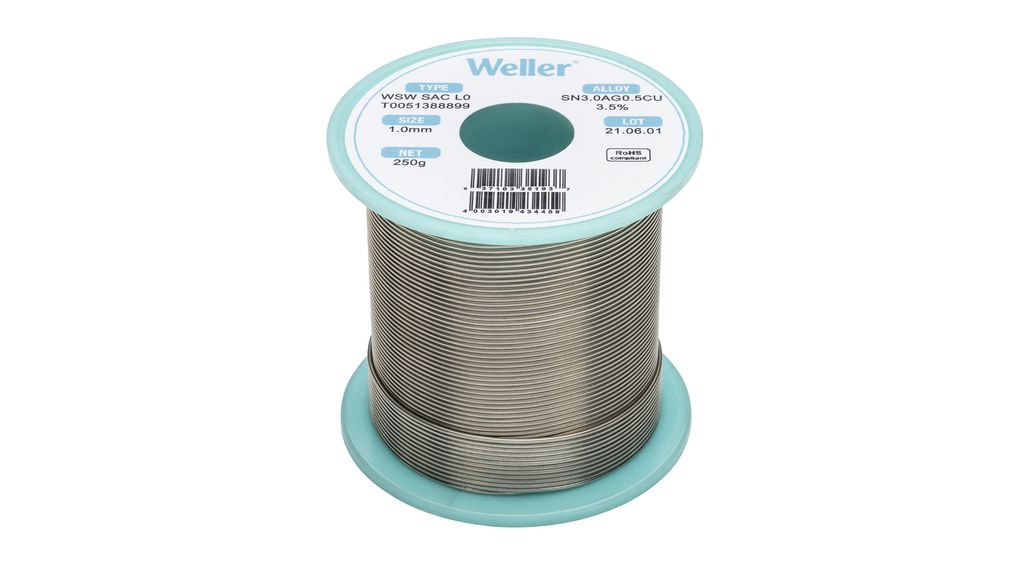 Solder Wire, 1.0mm, Sn96.5/Ag3/Cu0.5, 250g