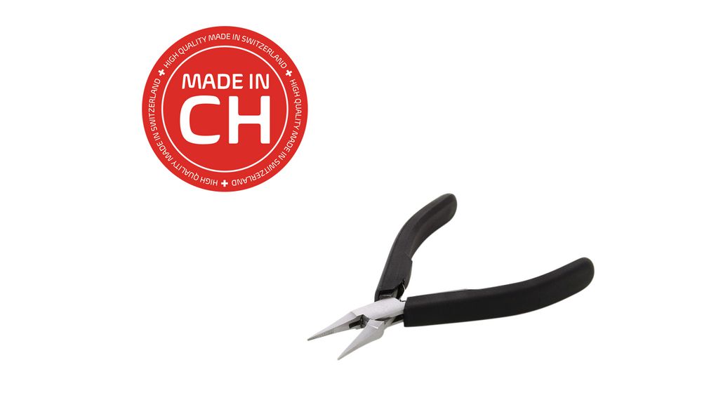 ESD Precision Pliers, Long / Flat / Serrated, 130mm