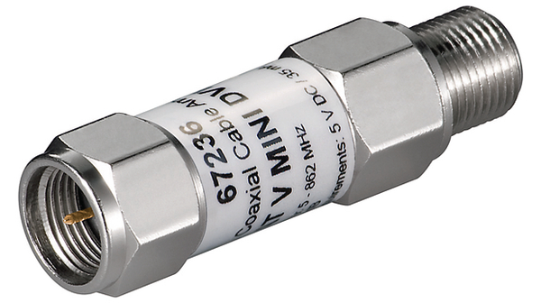 Mini coaxial cable amplifier DVB-T 18 dB
