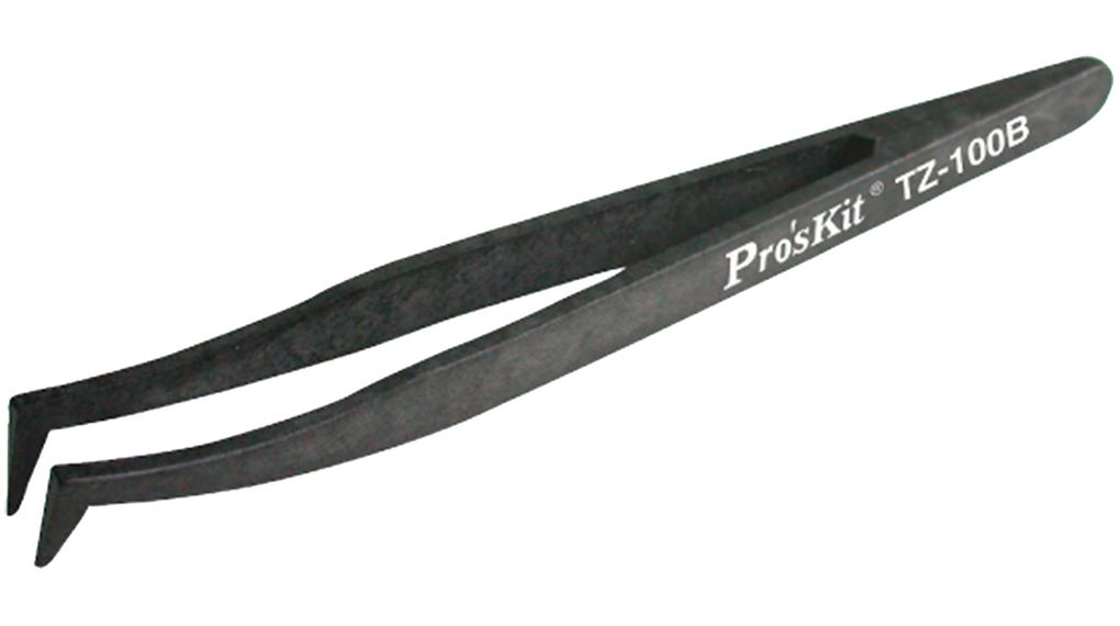 Precision Tweezers, Bent / Sharp, Plastic 120mm