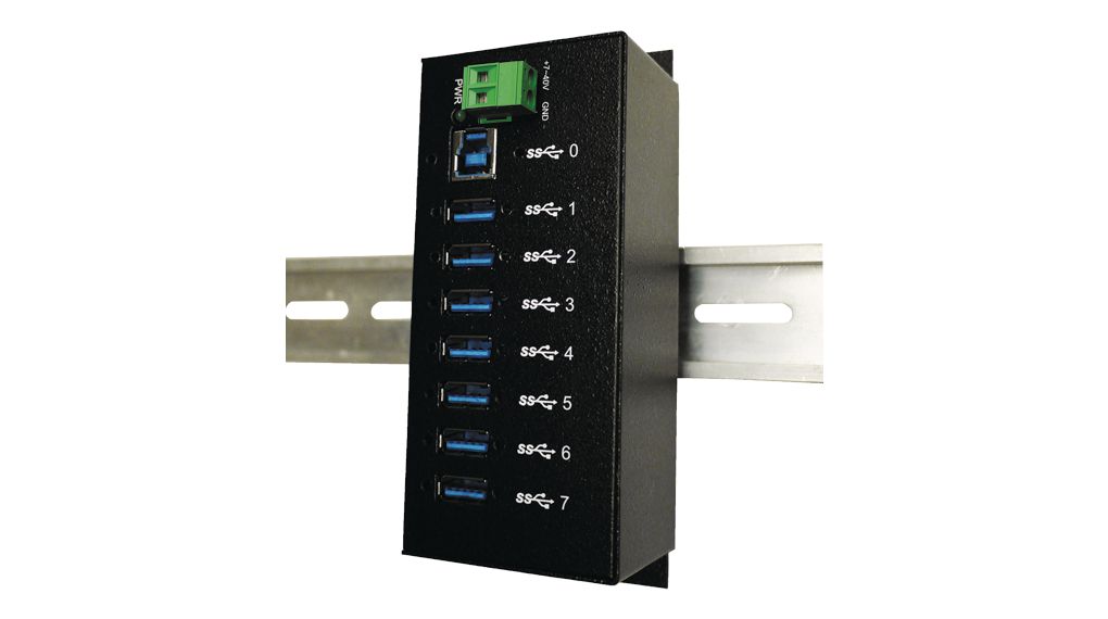 Industriële USB-hub, 7x USB-A-aansluiting, 3.0, 5Gbps
