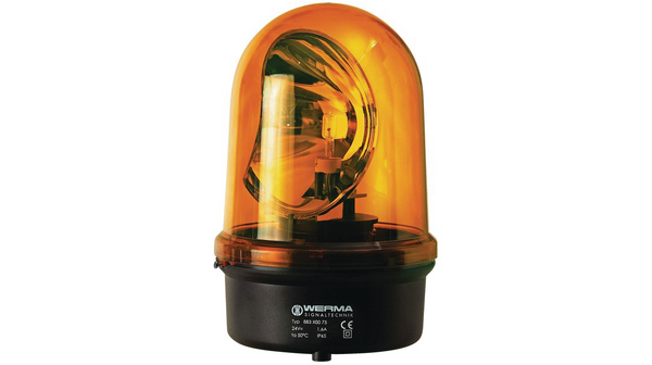 Rotating Mirror Beacon AC 230V 170mA Halogen Bulb Yellow