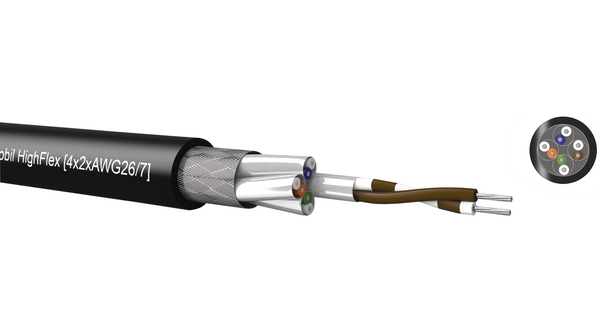LAN-kabel PVC CAT7 4x2x0.12mm² STP Zwart 100m