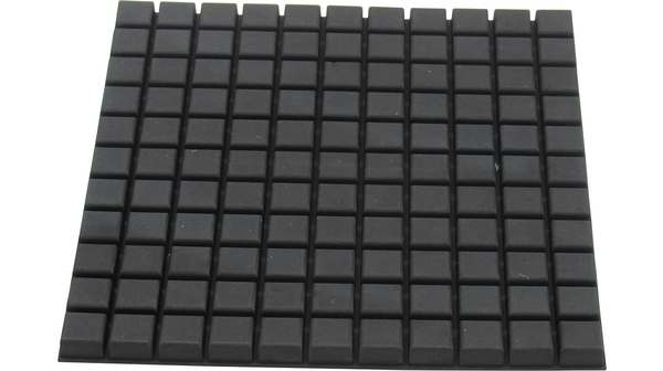 Gummimatte, Vierkant, 10x10x5mm, Schwarz