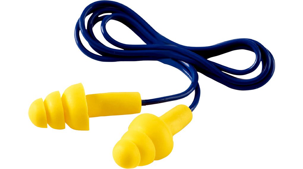 Corded Earplugs 35dB Blue / Yellow Pair (2 pieces)