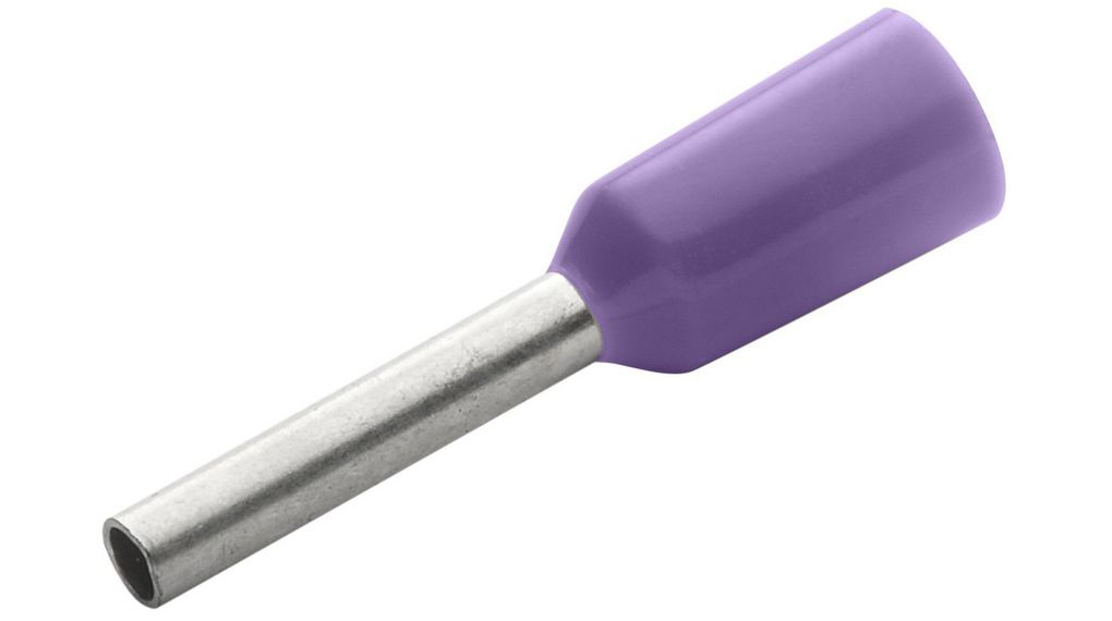 Bootlace Ferrule 0.25mm² Violet 12mm Pack of 100 pieces