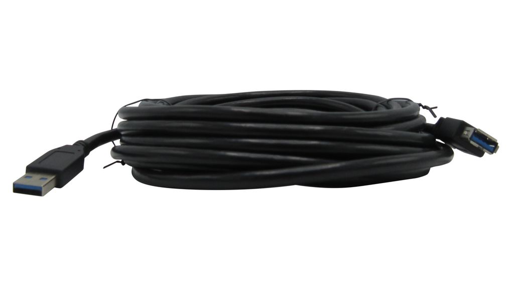 Cable, USB-A Plug - USB-A Socket, 7m, USB 3.0, Black