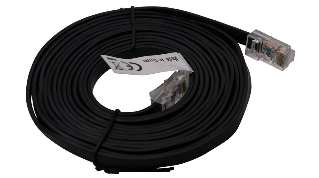 Câble LAN modulaire, Fiche RJ45 - Fiche RJ45, Plat, 3m, Noir