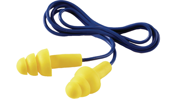 Bouchons d'oreille à cordon E-A-R Ultrafit 32dB Bleu / Jaune Paire (2 pièces)