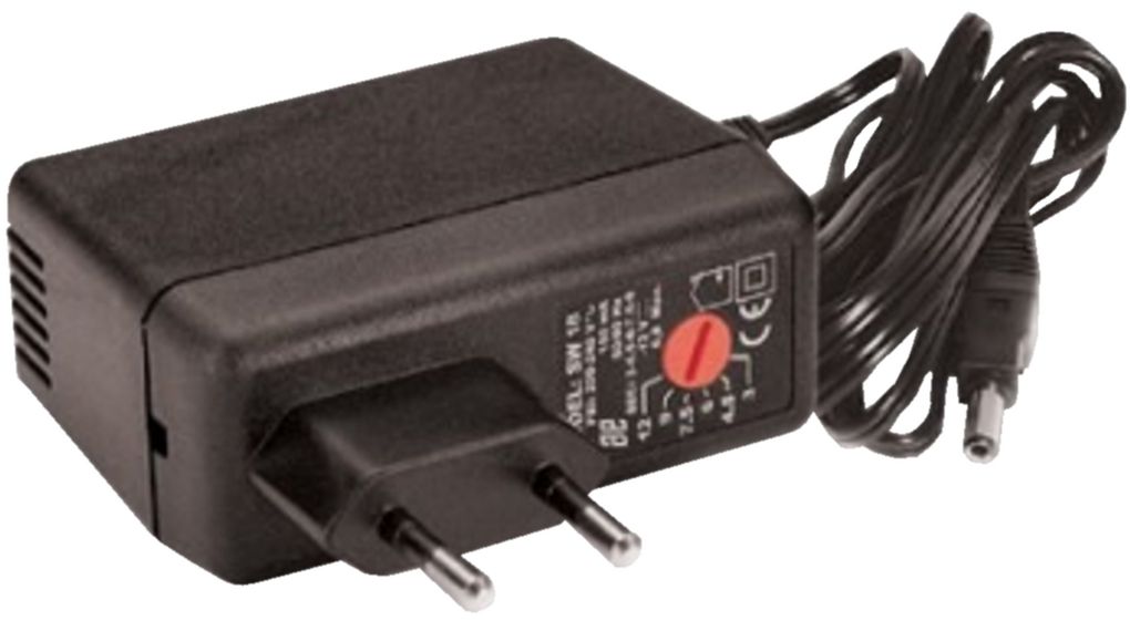 Plug-In Power Supply SW25 Series 230V 24W Euro Type C (CEE 7/16) Plug Interchangeable Connector