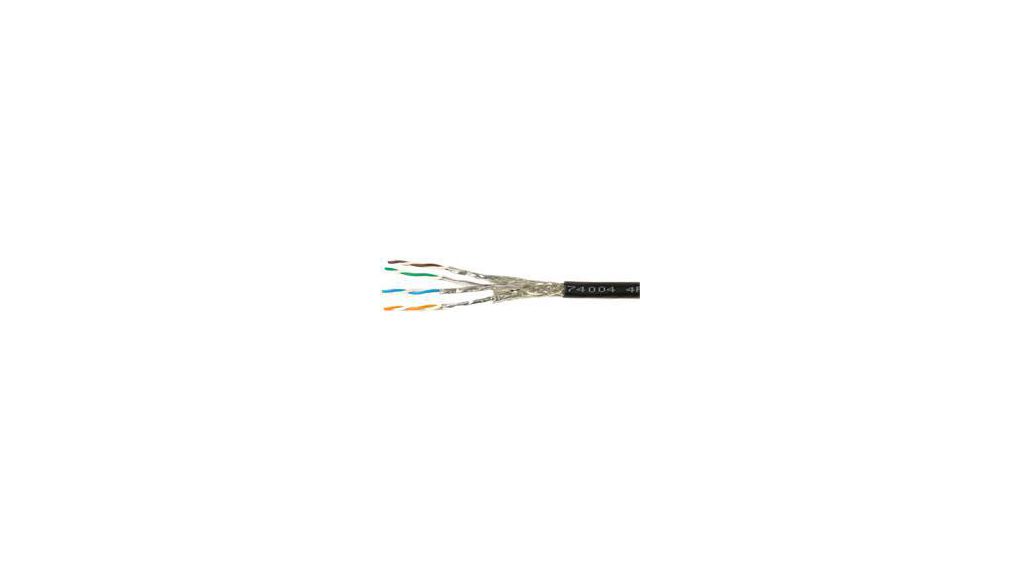 LAN Cable TPU CAT7 1x2x0.14mm² S/FTP Black 152m