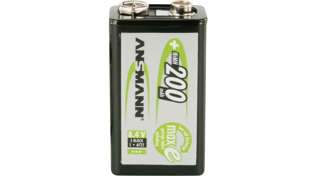 Rechargeable Battery, Ni-MH, E, 8.4V, 200mAh