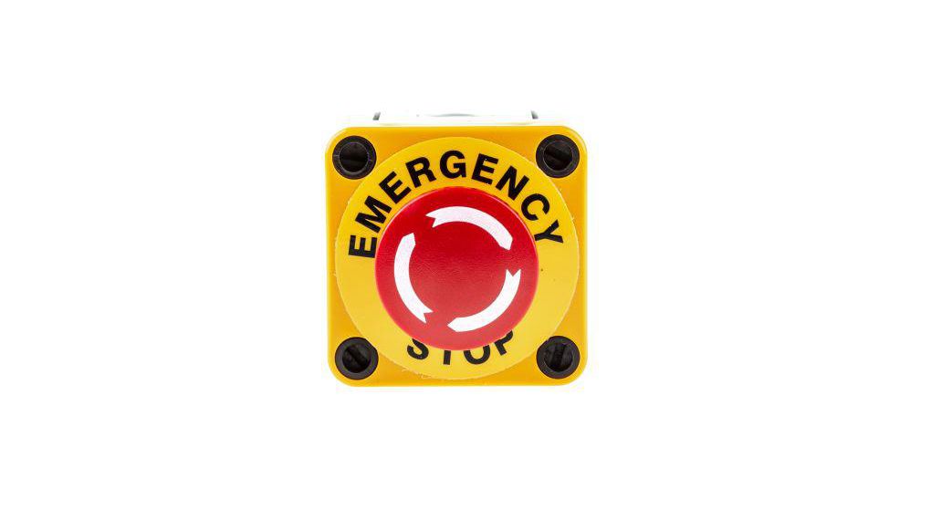 A01ES Series Twist Release Emergency Stop Push Button, Surface Mount, 1NC, IP65