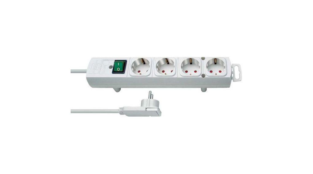 Prodlužovací kabel Comfort Line Plus 4x Zásuvka DE typ F (CEE 7/3) - Zástrčka DE typ F (CEE 7/4) Bílá 2m
