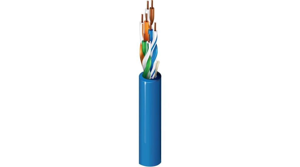 LAN-kábel PVC CAT5e 4x2x0.25mm² U/UTP Kék 305m