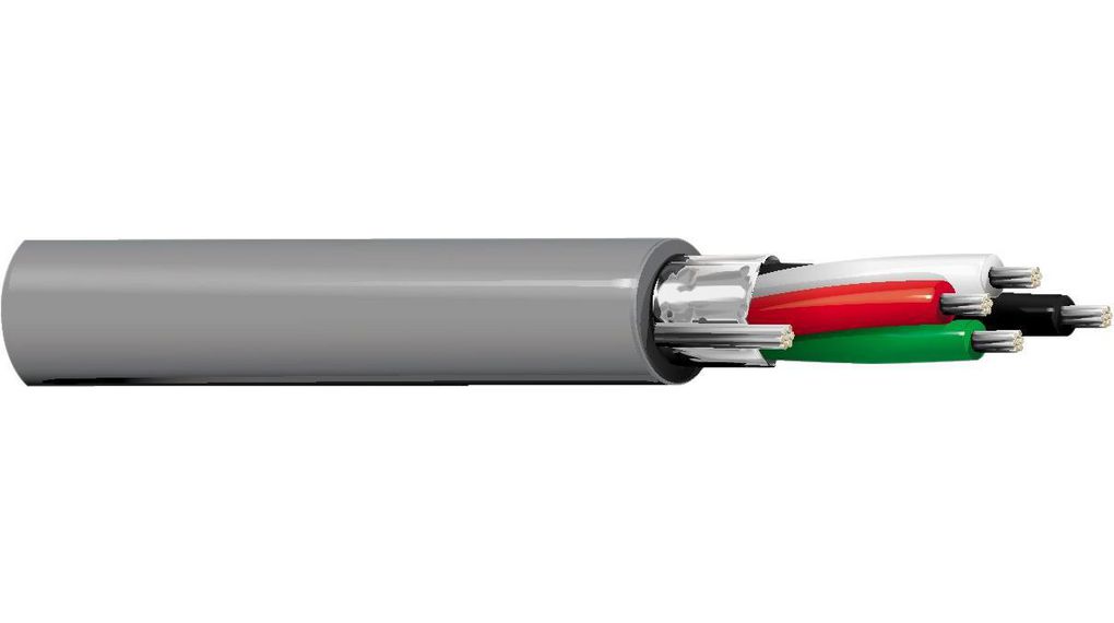 Multicore Cable, FS, PVC, 4x 0.2mm², 152m, Chrome