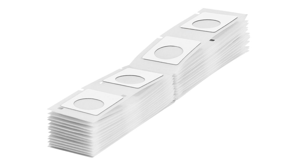 Étiquette pour bouton-poussoir, Polyester stratifié mousse de polyéthylène, 40 x 30mm, 25x 4, Blanc