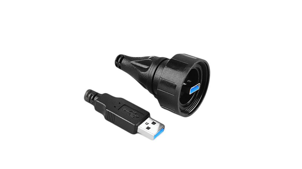 Cable, USB-A-stekker - USB-A-stekker, 1m, USB 3.0, Zwart