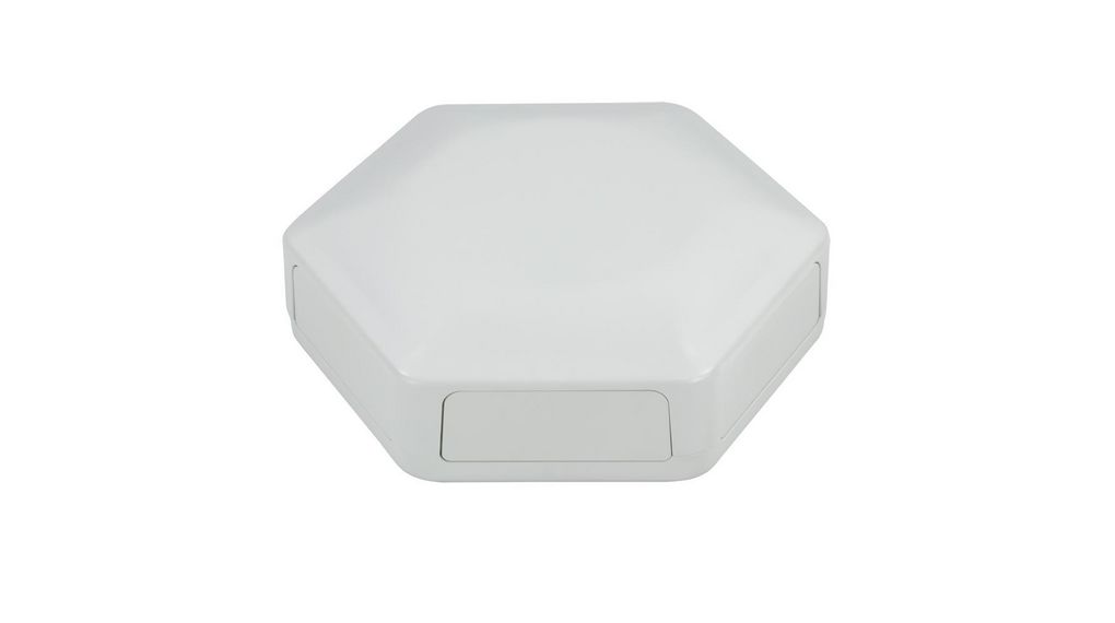 HexBox IoT Enclosure with 6 Solid Panels 130x146x45mm White ABS IP40