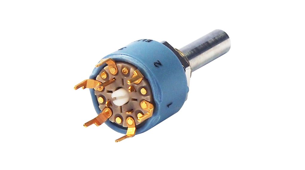 01 Series Selector Switch, Non-Shorting, 2 Poles, 3 Positions, 60°, PCB Pins