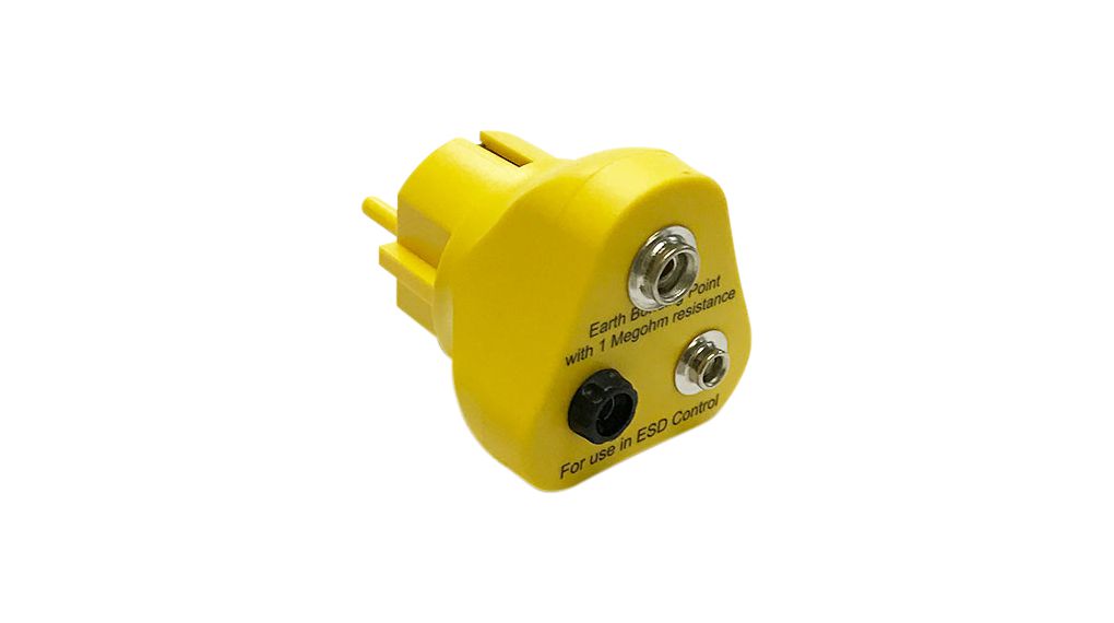 ESD Earthing Plug, DE/FR Type F/E (CEE 7/7) Plug, 7/10 mm Stud + Banana Plug