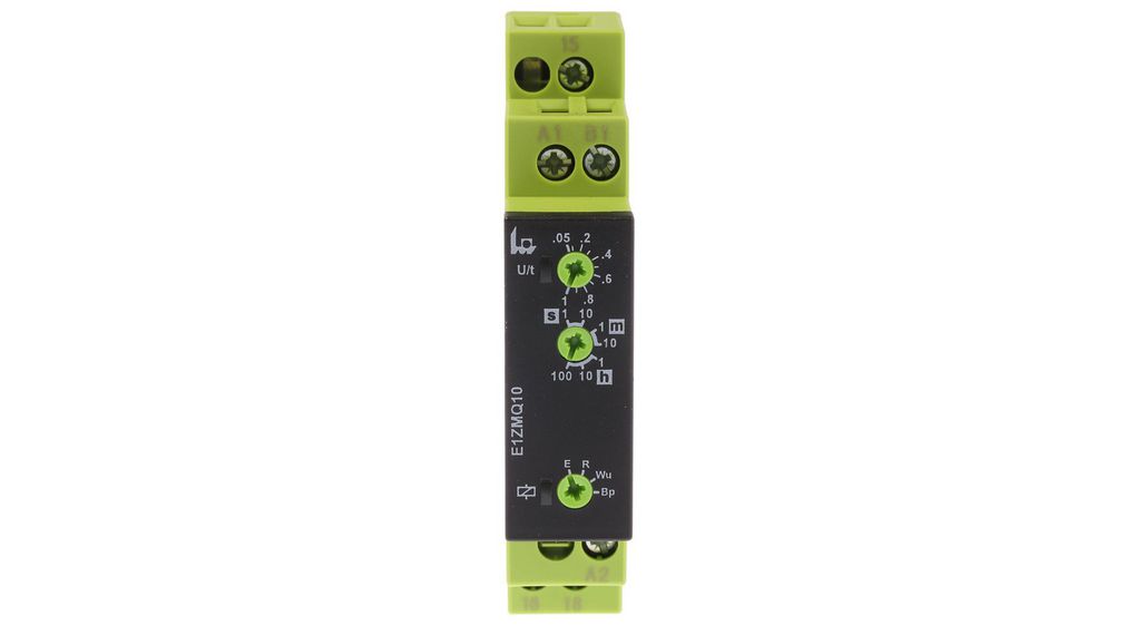E1ZMQ10 Series DIN Rail Mount Timer Relay, 24 → 240V ac/dc, 1-Contact, 0.05 s → 100h, SPDT SPDT IP40