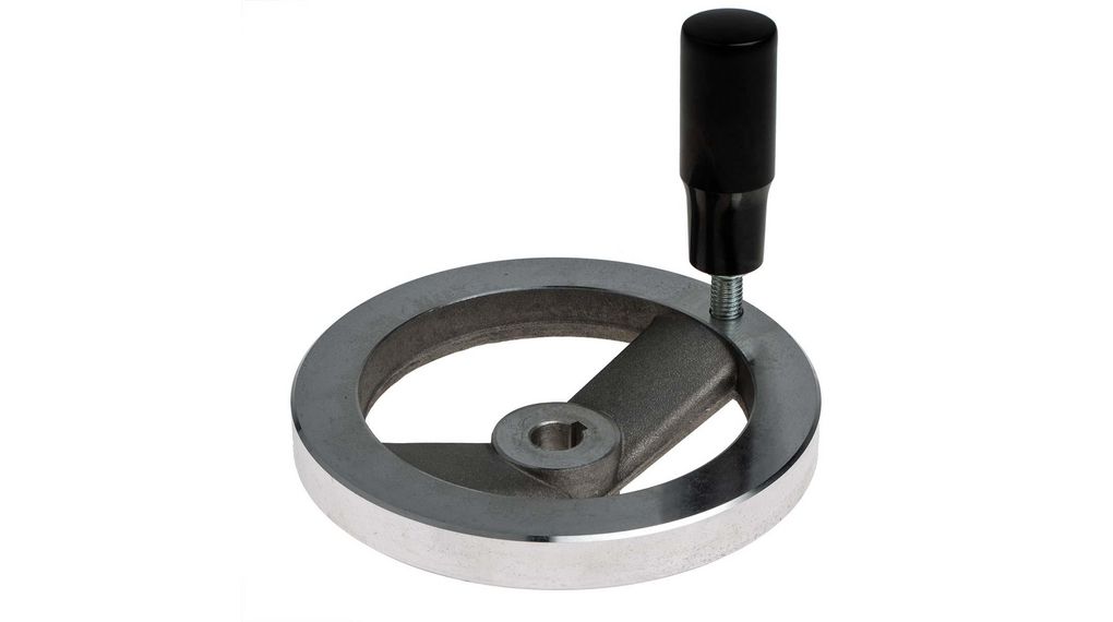Silver Die Cast Aluminium Hand Wheel, 125mm diameter