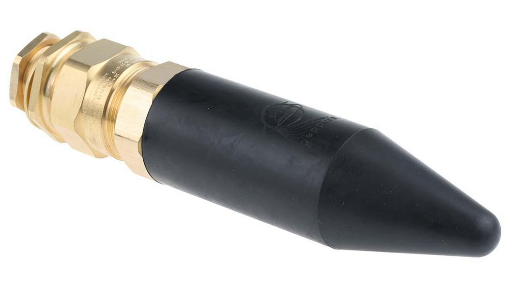 Black Brass Cable Gland, M25 Thread, 20.3mm min., 27.4mm max., IP66, Lot de 2 pièces