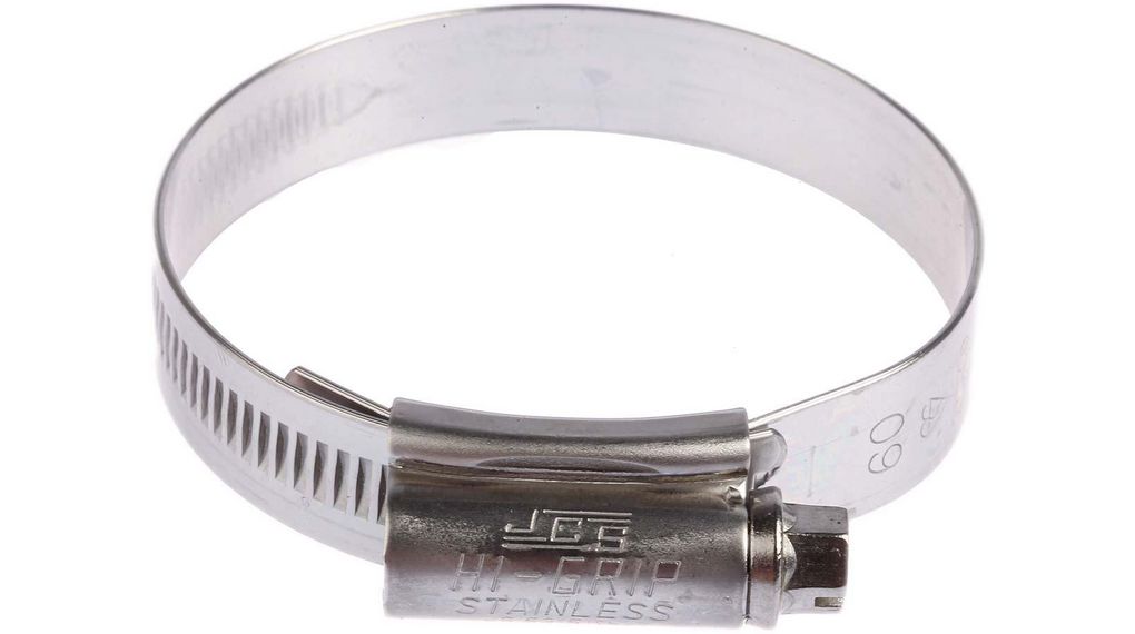 HI-GRIP Stainless Steel Slotted Hex Worm Drive, 13mm Band Width, 45 → 60mm ID