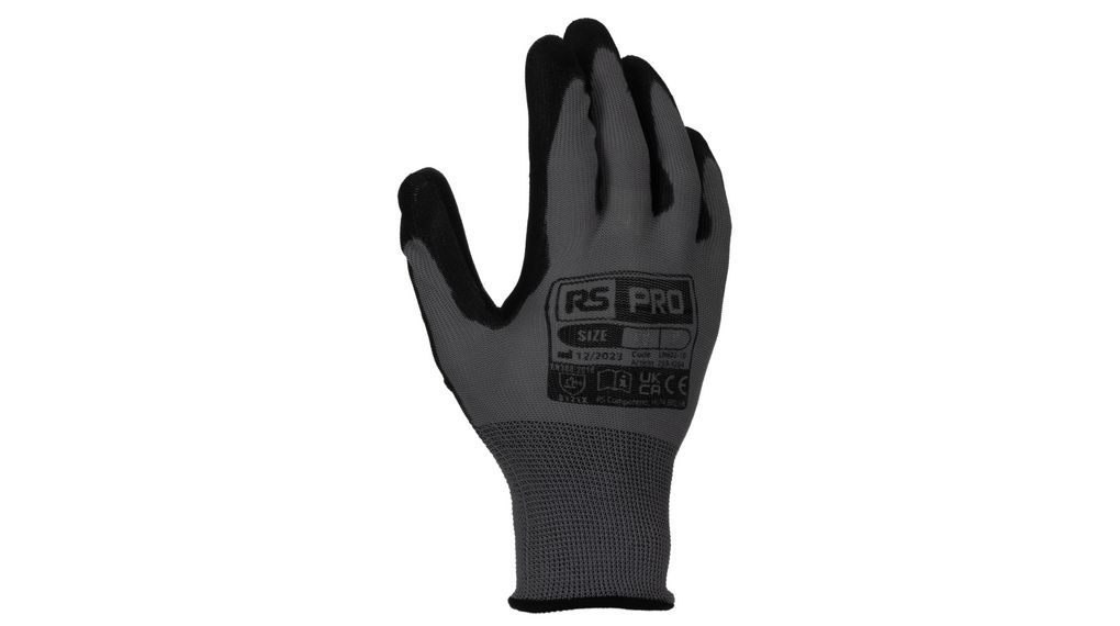 RS PRO Grey Polyamide General Purpose Work Gloves, Size 8, Medium, Polyurethane Coating