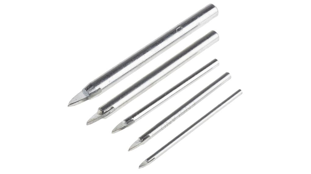 5-Piece Glass Drill Bit Set, 8mm Max, 4mm Min, Carbide Tipped Bits