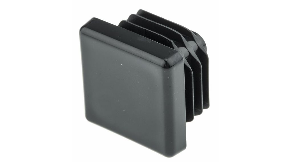 Black Square Tube Plug, 25mm, Pack of 100 pieces