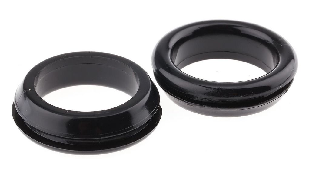 Black PVC 26mm Cable Grommet for Maximum of 20.8mm Cable Dia.