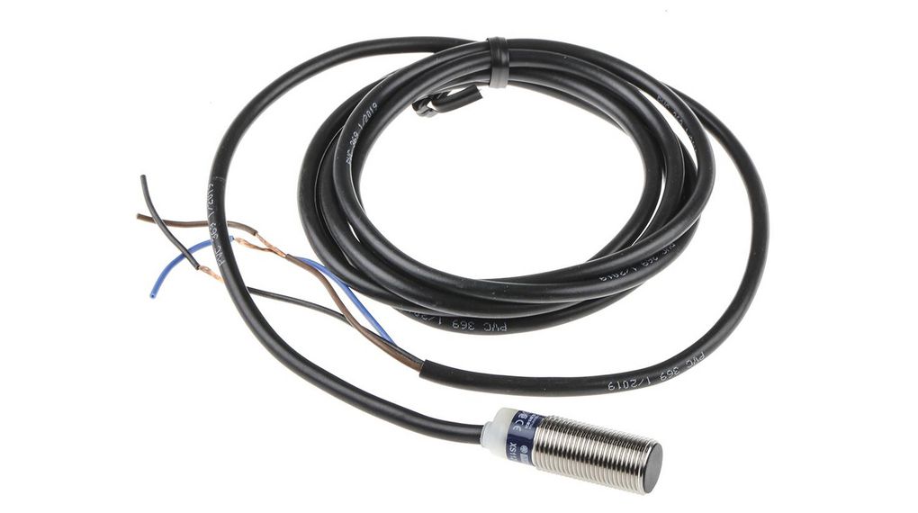 Induktiv givare PNP, slutande kontakt (NO) 2.5kHz 24V 10mA 4mm Kabel, 2 m IP65 / IP67