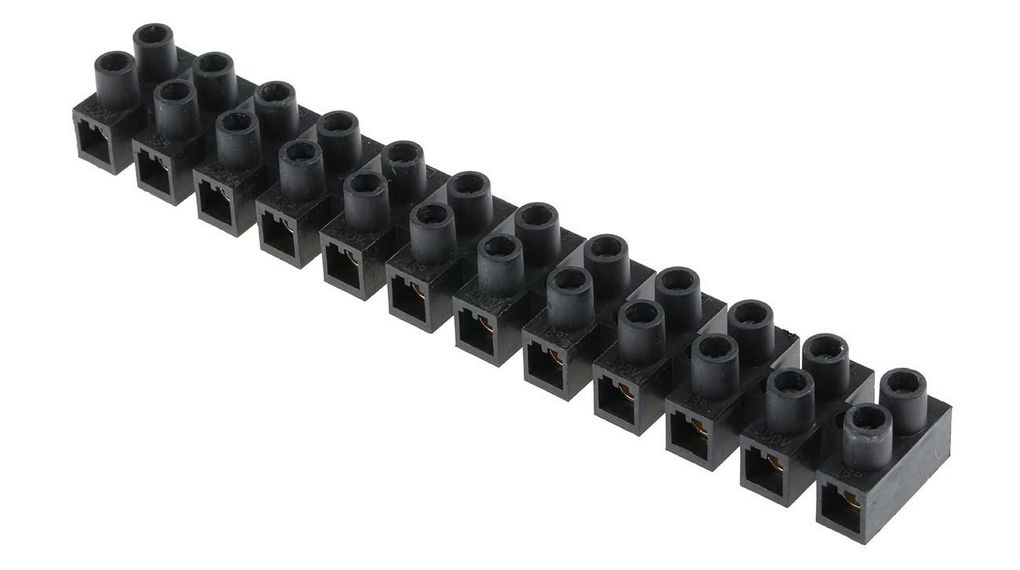 Terminal Strip, 12-Way, 76A, 16 mm² Wire, Screw Termination, Packung à 5 Stück