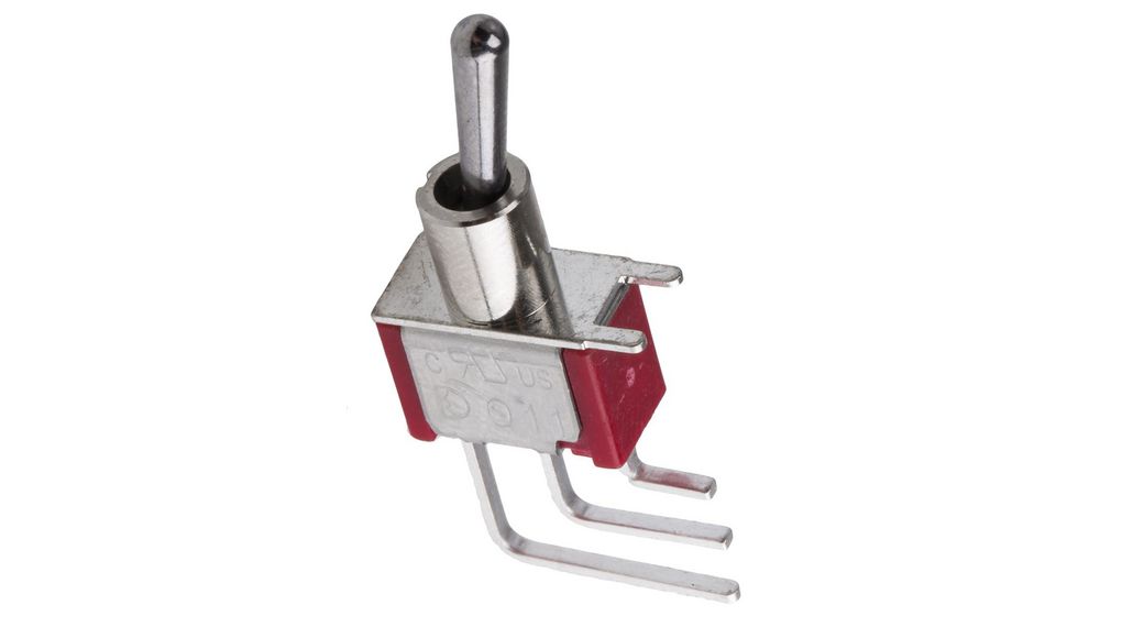Toggle Switch, PCB Mount, On-On, SPDT, Through Hole Terminal