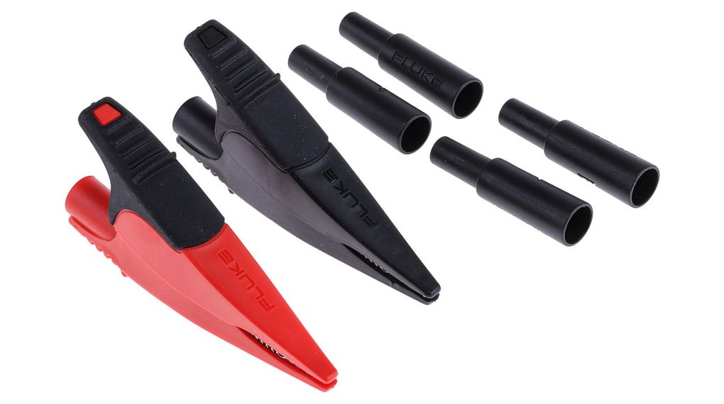 Crocodile Clip with Adapters 1kV 10A Nickel-Plated Steel Black / Red