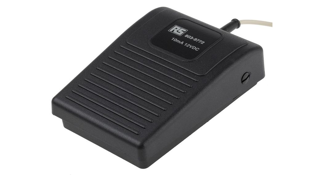 Light Industrial Momentary Foot Potentiometer - Thermoplastic Case Material, 12V 10mA Contact Current, 12V